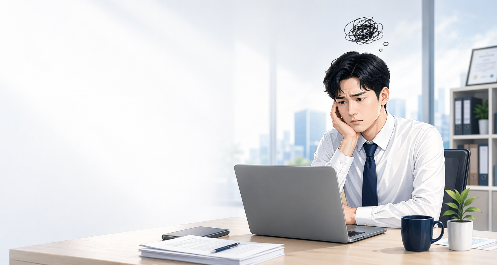 혼자 모든 업무를 감당하는 보험설계사 비주얼